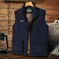 Gilet da pesca blu scuro uomo con multitasche e tessuto ad asciugatura rapida outdoor - M / Blu