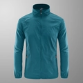 Men's light blue breathable sun protection outdoor jacket with upright collar design - M (Recommended 90-115 Jin) / Top (No Print) / Denim Blue
