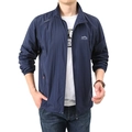 Men's dark blue ultra-thin breathable outdoor jacket with mountain logo print - M (Recommended 90-115 Jin) / Top (Mountain Print) / Dark Blue