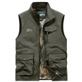 Gilet cargo outdoor da uomo verde oliva, impermeabile con tasche multiple funzionali - M / Verde Militare