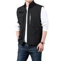 Herren Outdoor-Freizeitweste in Schwarz mit vielen Taschen und Stehkragen für Herren - M / Schwarz