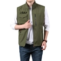 Outdoor-Taktikweste für Herren in Armeegrün mit mehreren Taschen und Stehkragen - M / Armeegrün