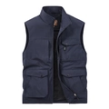 Gilet outdoor da uomo blu navy con tasche multiple e fodera interna in mesh - M / Blu scuro