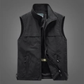 Chaleco deportivo negro para hombre con forro de malla transpirable y cuello alto ligero - M / Negro