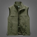 Chaleco táctico para hombre verde militar con múltiples bolsillos y forro de malla transpirable - M / Verde Militar