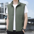 Gilet cargo da uomo verde militare con design multi-tasca per attività all'aperto - M / Verde Militare