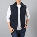 Gilet sportivo blu scuro da uomo con stampa montagna e tasche con cerniera casual - M / Blu scuro