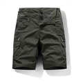Short cargo ample en coton pour hommes vert armée avec poches et fermetures éclair - S / Vert Militaire