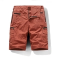 Short cargo en coton rouge brique pour homme avec poches multiples et fermetures - S / Rouge Orangé