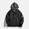 Veste à capuche décontractée noire pour homme avec design double épaisseur et cordon de serrage - M / Noir