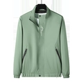 Lässige Herrenjacke mit Stehkragen in Salbeigrün mit Reißverschlusstaschen und Rippbündchen - M / Grün