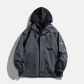 Veste à capuche décontractée pour homme gris foncé avec design deux-en-un et logo sur manche - M / gris foncé