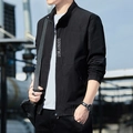 Schwarze Herren-Freizeitjacke mit Stehkragen und weißem BORNIVE MOT Logo-Aufdruck - M / Schwarz