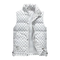 Chaleco de invierno blanco para hombre con cuello alto y estampado de monograma letra B - L / Blanco