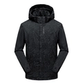 Chaqueta cortavientos negra para hombre con estampado floral oscuro y diseño con capucha - M / Negro (Hombre)