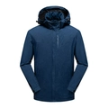 Chaqueta outdoor para hombre azul oscuro cortavientos con patrón de hojas - M / Azul Denim (Hombre)