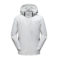 Chaqueta de exterior blanca para hombre con estampado de palmeras gris claro y capucha - M / Blanco Marfil (Hombres)