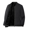 Chaqueta bomber negra para hombre con forro de felpa y diseño minimalista - M / Negro