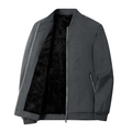 Chaqueta de aviador gris oscuro para hombre con forro polar cálido y puños acanalados - M / Gris