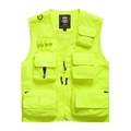 Fluorescent yellow tactical multi-pocket outdoor vest with high visibility mesh - Neon Yellow