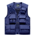 Navy blue tactical vest with multiple utility pockets and breathable mesh lining - Royal Blue
