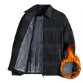 Chaqueta de cuadros para hombre con forro polar cálido y diseño de cuadros clásico - M / Forro Polar / Azul