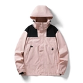 Giacca da uomo con cappuccio outdoor bicolore rosa e nero antivento e sportiva - XS / Rosa