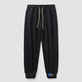 Pantaloni sportivi neri da uomo con vita elastica a coulisse e polsini alle caviglie - M / Nero