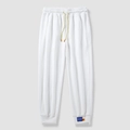 Pantaloni da jogging bianchi da uomo con coulisse elastica e polsini alle caviglie - M / Bianco