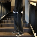 Herren Retro-Jeans mit weitem Bein in Anthrazitgrau, locker geschnitten im Vintage-Stil - M / Dunkelgrau