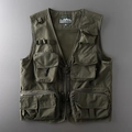 Tactical outdoor utility vest in olive green with multiple zipper pockets and D-rings - Army Green