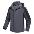 Waterproof 3-in-1 outdoor jacket for men with a warm fleece liner and detachable hood - S / Dark Gray (Men's)