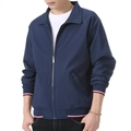 Chaqueta de béisbol azul marino para hombre con forro polar cálido y puños de rayas - M / Azul
