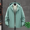 Veste à capuche d'extérieur vert menthe pour hommes avec poches zippées et poignets velcro - M / Style Femme / Vert