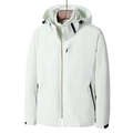 Veste de randonnée 3-en-1 imperméable pour homme en blanc cassé avec doublure amovible - M / Ivoire (Femme)