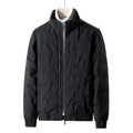 Chaqueta acolchada negra para hombre con cuello alto y tejido resistente al viento - M / Negro
