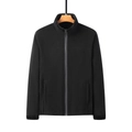 Giacca in pile nero da uomo con collo alto e fodera calda double-face premium - L / Nero (Uomo)