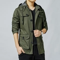 Veste militaire à capuche en coton vert armée pour homme avec poches cargo - M / Vert Armée