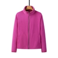 Fuchsia reversible polar fleece jacket with high collar and zipper pockets for men - M / Purplish Red (Women)