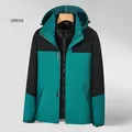 Veste outdoor 3-en-1 imperméable en vert épicéa et noir avec design color-block - M / Usage général / Vert Épicéa