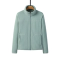 Reversible mint green fleece jacket with standing collar and full zipper closure - M / Bean Green (Women)