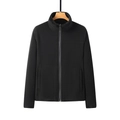 Men's black reversible polar fleece jacket with stand collar and warm lamb wool lining - M / Black (Women's)