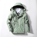 Outdoor waterproof hooded jacket in light green featuring three-in-one detachable design - L / Male Style / Bean Green