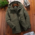 Herren Outdoor Parka in Olivgrün mit warmem Fleece-Futter und praktischen Multi-Taschen - M / Armeegrün