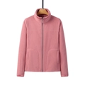 Pink fleece jacket for men with double-sided wear design and full zipper pockets - M / Watermelon Red (Women)