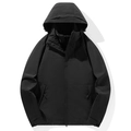 Waterproof outdoor hooded jacket for men and women featuring premium windproof black fabric - S / Black