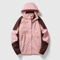Women's outdoor waterproof softshell jacket in pink and brown with warm fleece lining - M / Female Style / Pink Burgundy