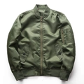 Chaqueta bomber clásica verde militar con acabado satinado y bolsillo MA-1 en manga - 6XL / Verde Militar