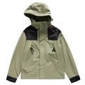 Outdoor hooded windproof jacket in olive green and black colorblock paneling - S / Light Green