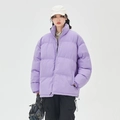 Piumino da uomo oversize color lavanda, giacca invernale spessa e imbottita streetwear - S / Viola Chiaro